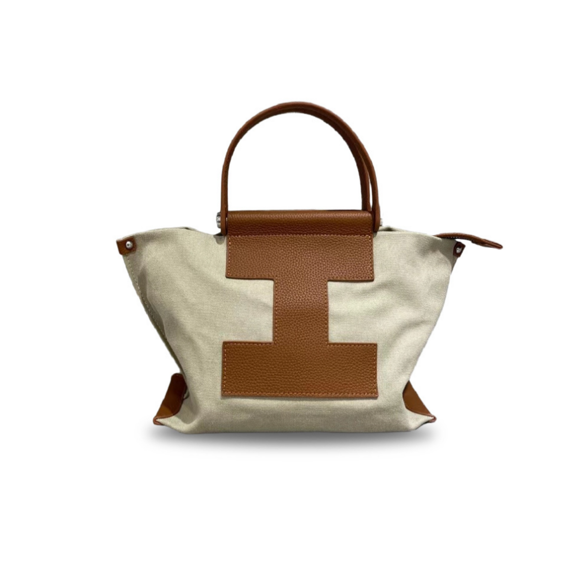 Tote Bag in Canvas and Leather