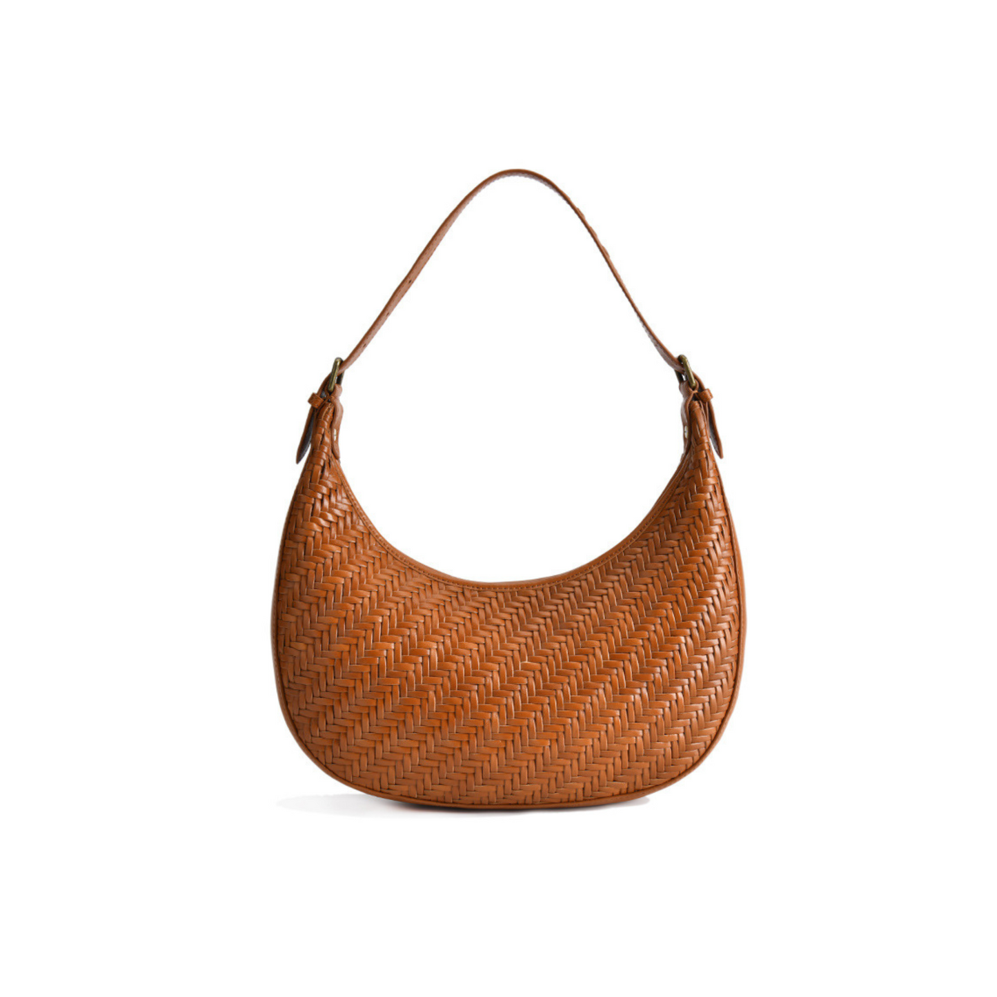 Woven Shoulder Bag in Leather